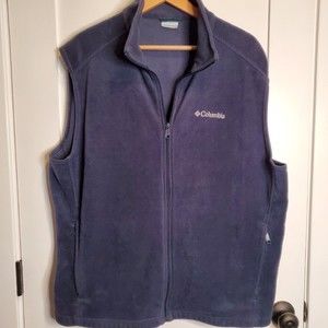 Columbia Men's Blue Polar Fleece Vest Size XXL Full Zip